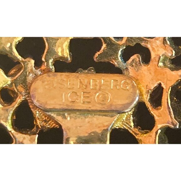 Eisenberg Ice Gold-Tone Rhinestone Christmas Tree Brooch Signed Vintage - Picture 8 of 8